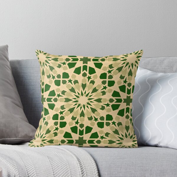 Item preview, Elegant Arabesque Pattern in Green and Beige designed and sold by Tarjiart.