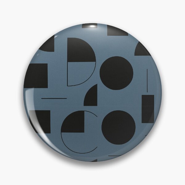 Item preview, Modernist Geometry – Black Abstract Shapes on Slate Blue designed and sold by Zenvo.