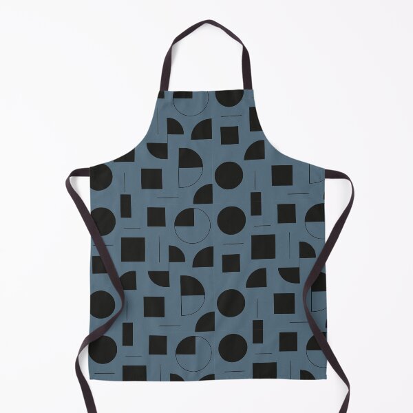 Item preview, Modernist Geometry – Black Abstract Shapes on Slate Blue designed and sold by Zenvo.
