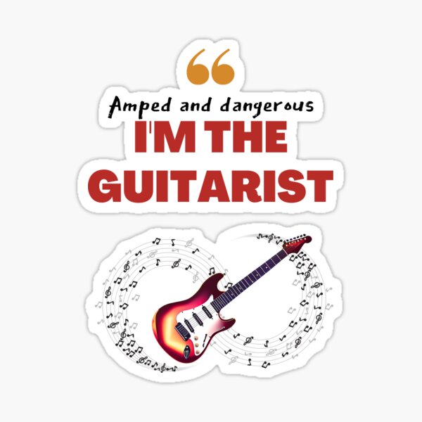 Vista previa del artículo con la obra «Guitarrista – Diseño de cita musical de guitarra eléctrica - Músico», diseñado y vendido por Soul Tissu.