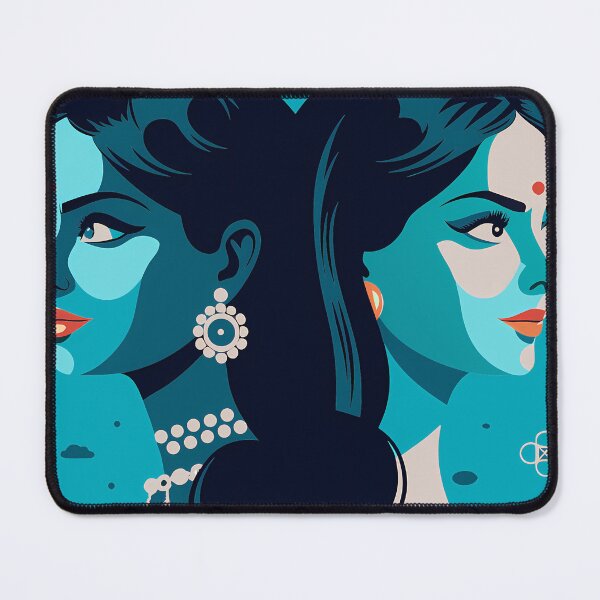Item preview, Magical Sisters Silhouettes Girls Dance Geometry Blue Orange designed and sold by ART ATTACK ZONE.