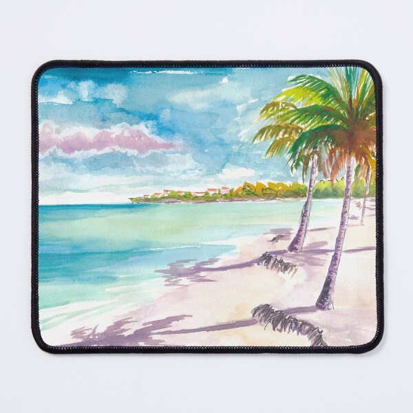 Item preview, Shoal Bay Anguilla White Sands with Palms and Turquoise Caribbean Waters designed and sold by artshop77.