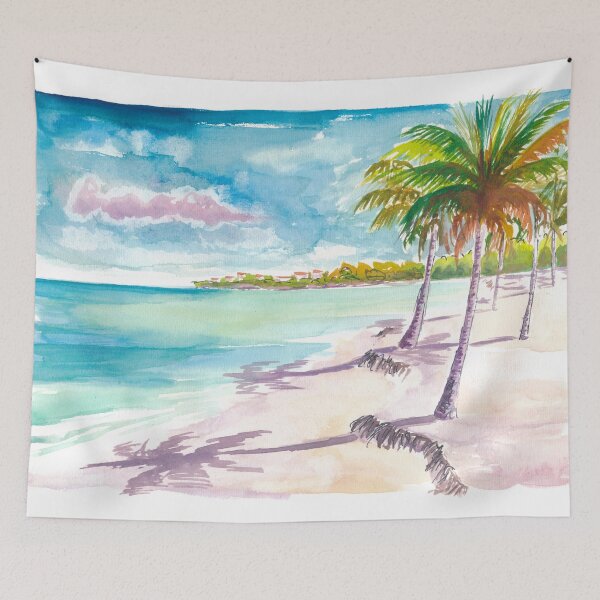 Item preview, Shoal Bay Anguilla White Sands with Palms and Turquoise Caribbean Waters designed and sold by artshop77.