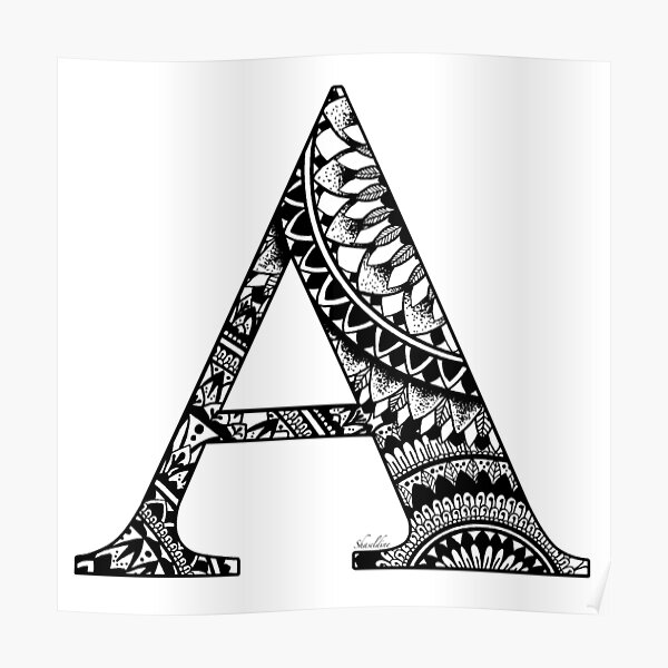 Mandala Letter A Poster