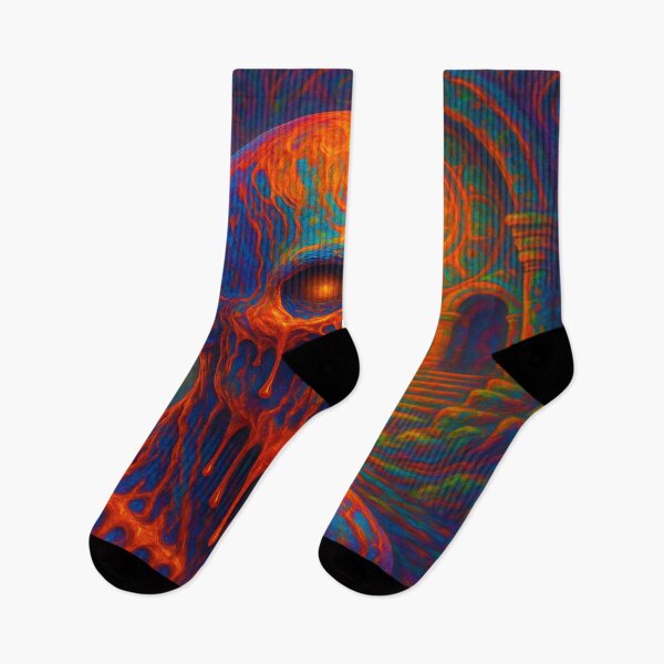Item preview, Fractal Flow | Melting Psychedelic Face in Swirling Neon Abyss designed and sold by buzzprints1234.