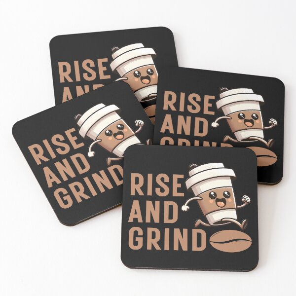 Item preview, Rise and grind - motivational coffee lover designed and sold by EvergreenWhimsy.