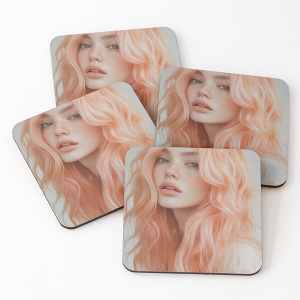 Item preview, Young woman with wavy pink hair designed and sold by anytka.