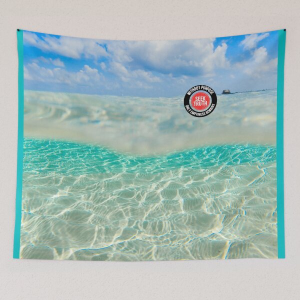 Item preview, Clear Sea and Sky with Inspirational Quote – Peaceful Beach Design for Nature Lovers and Truth Seekers | AI Artwork designed and sold by knalpot-design.