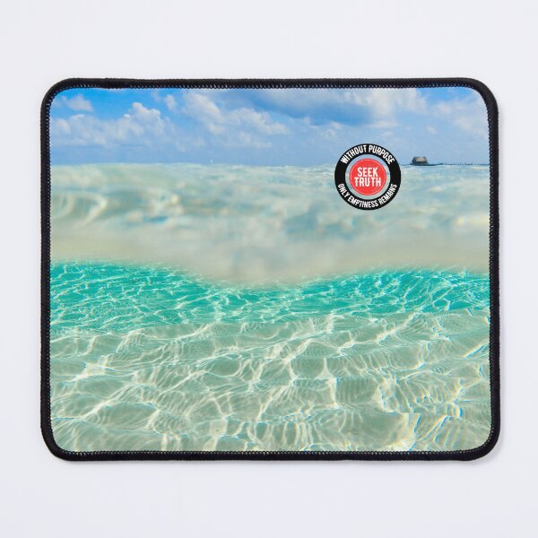 Item preview, Clear Sea and Sky with Inspirational Quote – Peaceful Beach Design for Nature Lovers and Truth Seekers | AI Artwork designed and sold by knalpot-design.
