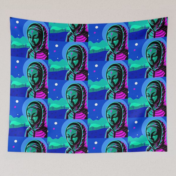 Item preview, Groovy Bunbun Neon Colors Art Explorations Surreal Landscapes designed and sold by ART ATTACK ZONE.