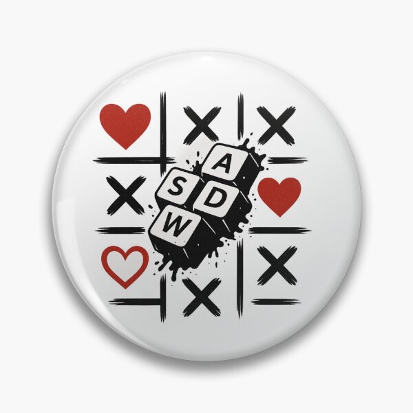 Item preview, WASD Love Grid – Heart Beats Control designed and sold by LevelUpDark.