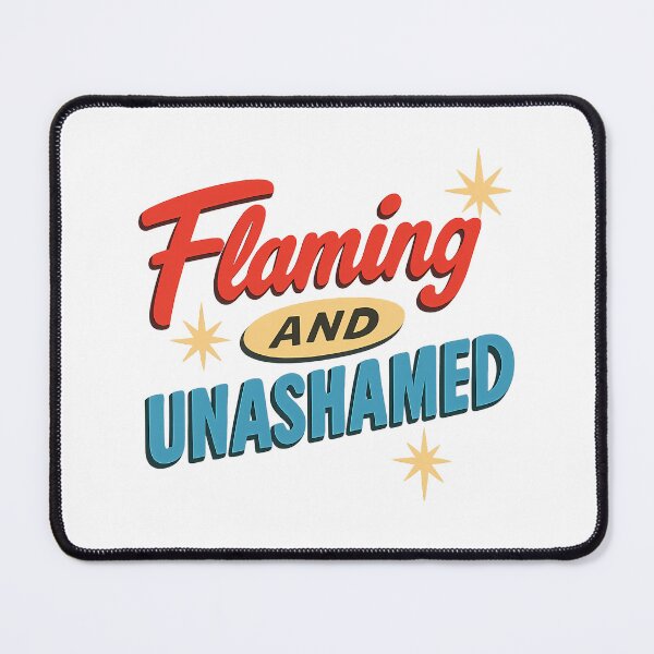Item preview, Flaming and Unashamed – Vibrant Pride Typography designed and sold by Haus Of Sin.