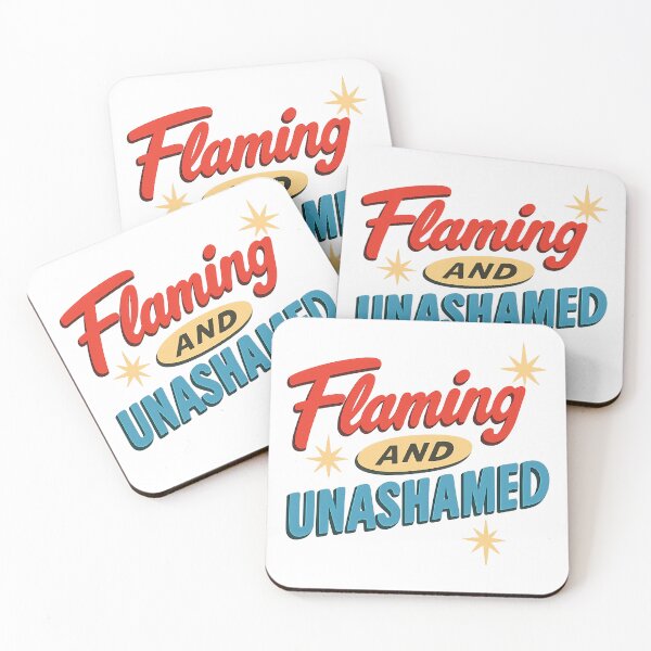 Item preview, Flaming and Unashamed – Vibrant Pride Typography designed and sold by Haus Of Sin.