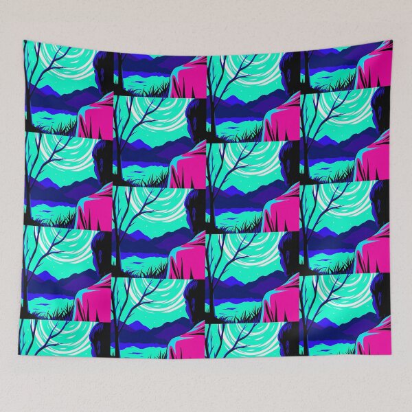 Item preview, Salem Black Neon Colors Art Explorations Surreal Landscapes designed and sold by ART ATTACK ZONE.