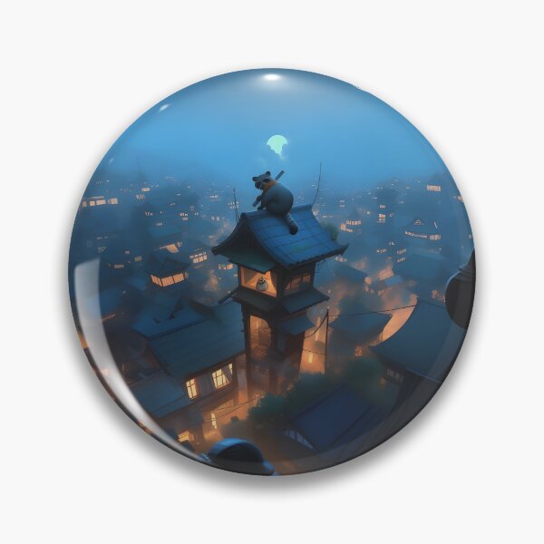 Item preview, ninja raccoon on rooftops designed and sold by ImpulseVerse.