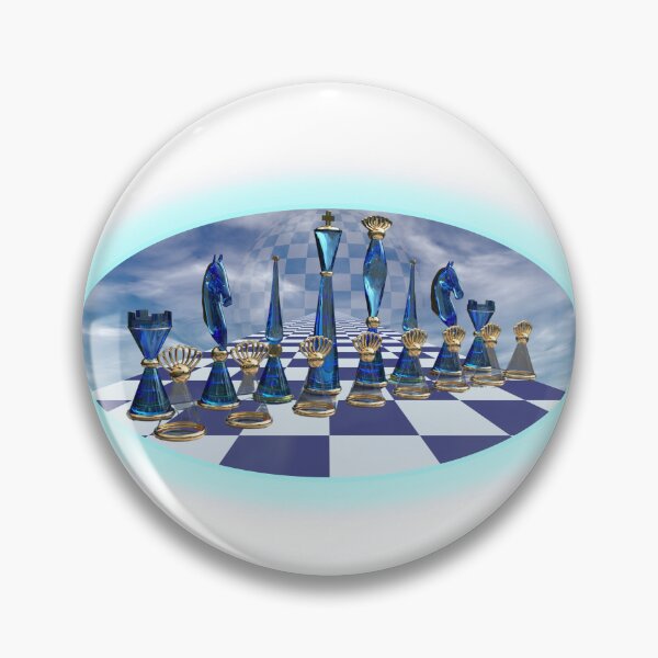 Item preview, Futuristic Blue Glass Chess Set – Surreal 3D Design designed and sold by RAA-Logo-Image.