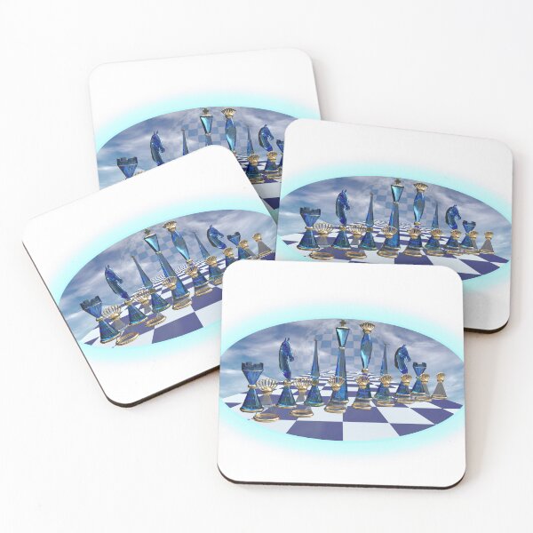 Item preview, Futuristic Blue Glass Chess Set – Surreal 3D Design designed and sold by RAA-Logo-Image.