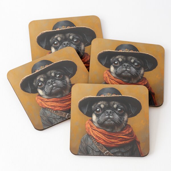 Item preview, Mexican Cowboy Pug - Western Country Pug - Stylish Animal Art designed and sold by Chrisjeffries24.