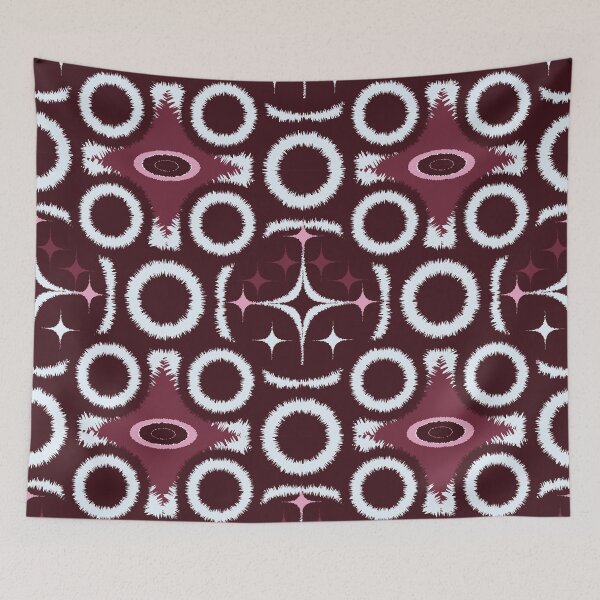 Item preview, Mulberry and soft pink tones define tribal design geometric designed and sold by zephstudoartist.