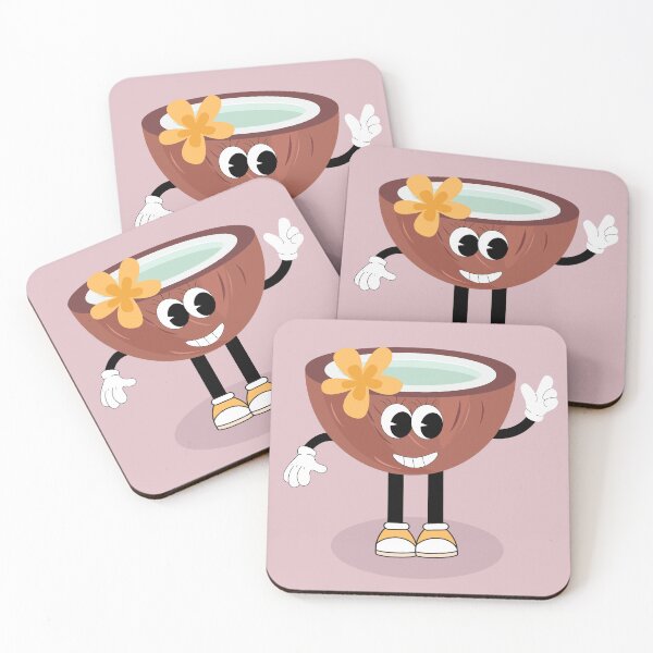 Item preview, Flat Design Illustration with Character Fun Coconut Drink designed and sold by AlginaPugachova.