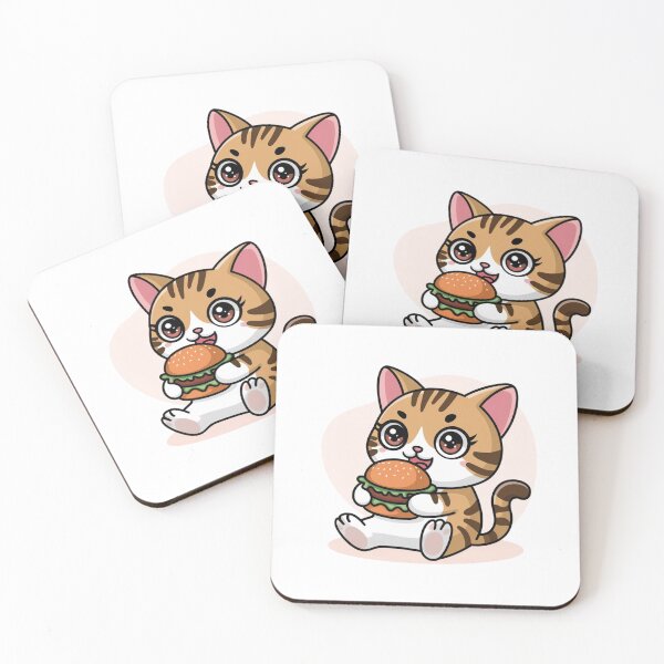 Item preview, cat eating burger designed and sold by Eternalski.