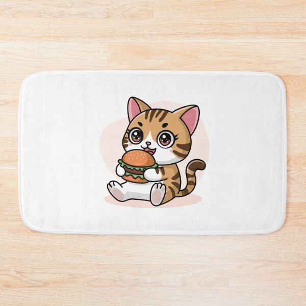 Item preview, cat eating burger designed and sold by Eternalski.
