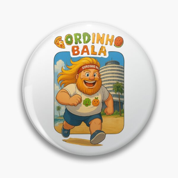 Artikelvorschau, Gordinho Bala correndo na praia mit Humor entworfen und verkauft von rocknrollstyles.