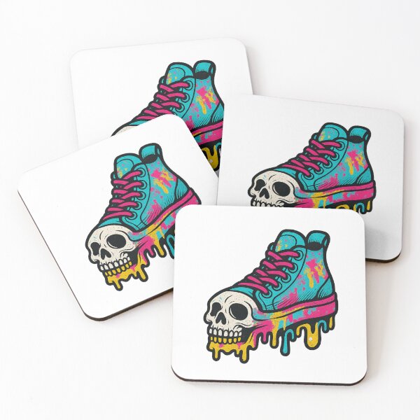 Item preview, Melting Skull Sneaker – Urban Horror Street Art Design designed and sold by VIBE CRAFT STUDIO.