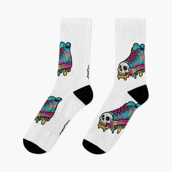 Item preview, Melting Skull Sneaker – Urban Horror Street Art Design designed and sold by VIBE CRAFT STUDIO.