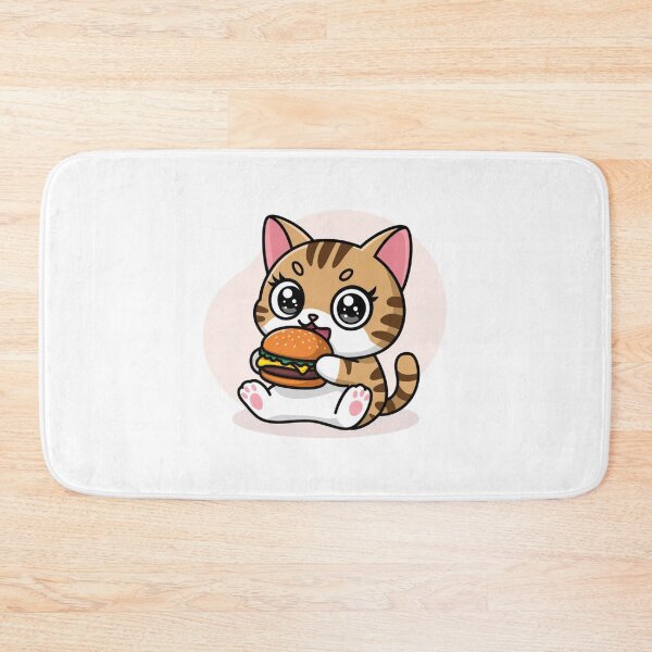 Item preview, cat eating burger designed and sold by Eternalski.