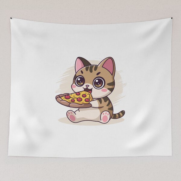 Item preview, cat eating pizza designed and sold by Eternalski.
