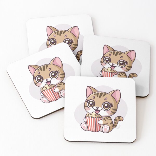 Item preview, cat eating popcorn designed and sold by Eternalski.