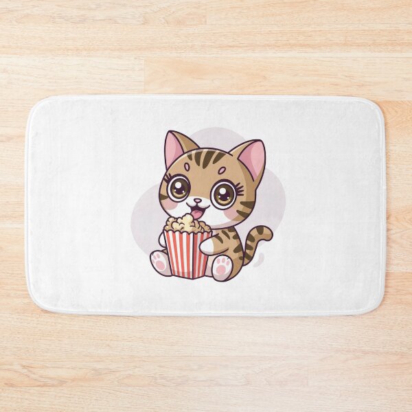 Item preview, cat eating popcorn designed and sold by Eternalski.