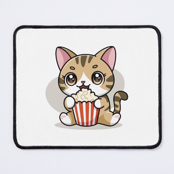 Item preview, cat eating popcorn designed and sold by Eternalski.