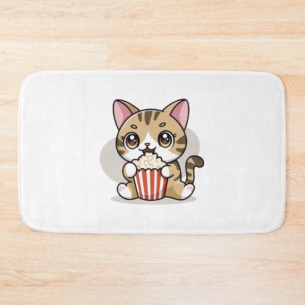 Item preview, cat eating popcorn designed and sold by Eternalski.