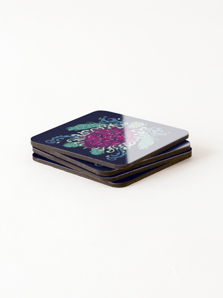 Thumbnail 4 of 5, Coasters (Set of 4), Sproutshell Turtle designed and sold by MunchbudInk.