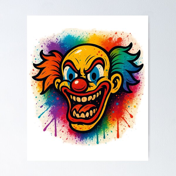 Item preview, Psycho Clown – Crazy Color Explosion Horror Art designed and sold by VIBE CRAFT STUDIO.
