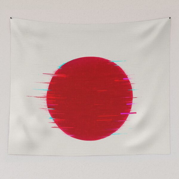 Item preview, Japan Flag Glitch Art – Futuristic Neon Distortion designed and sold by PrometheusStyle.
