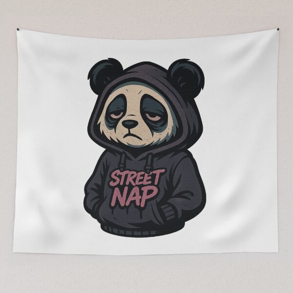 Item preview, Street Nap Panda – Urban Lazy Mood Design designed and sold by VIBE CRAFT STUDIO.