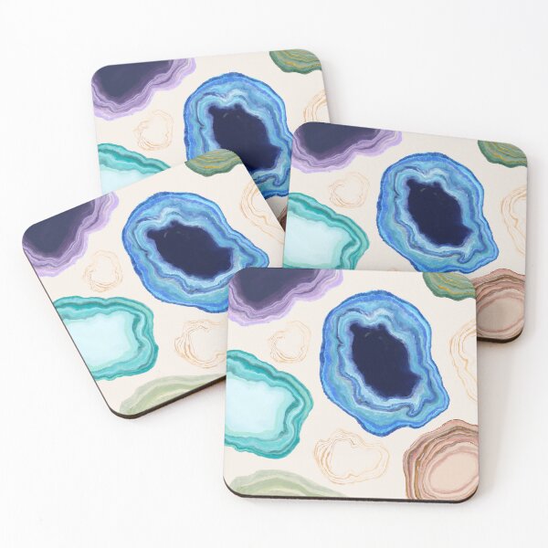Item preview, Vibrant Agate Slices - Colorful Geode Pattern designed and sold by Leaf & Layer.
