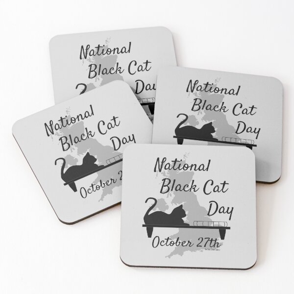 Item preview, National Black Cat Day - UK designed and sold by DarkGreenSoul.