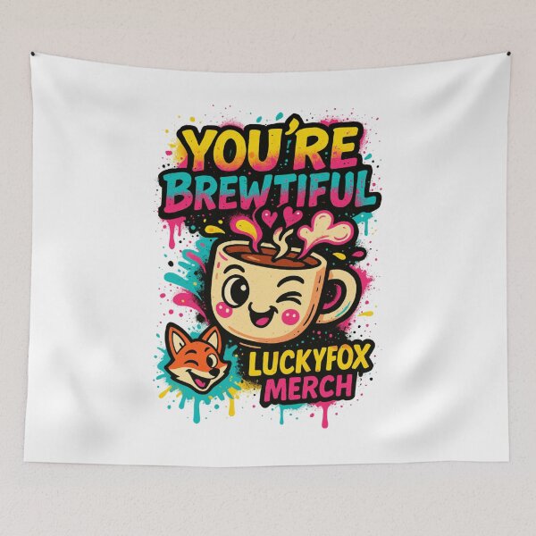 Item preview, You're Brewtiful – Graffiti Style Coffee Lover T-Shirt Design designed and sold by LuckyFoxMerch.