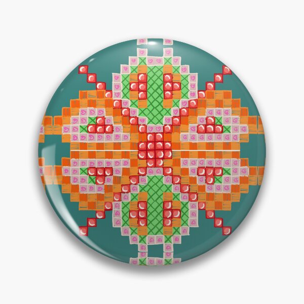 Item preview, Colorful Ethnic Butterfly Pattern – Playful Summer-Inspired Pixel Embroidery Design designed and sold by Pandositive.