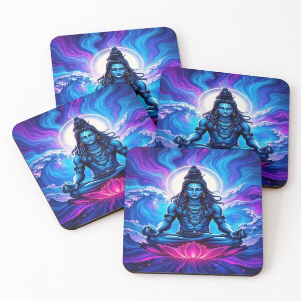 Item preview, Cosmic Meditation Lord Shiva - Lotus Flower Divine Tranquility Art | YourRandomStore designed and sold by YourRandomStore.