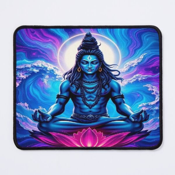 Item preview, Cosmic Meditation Lord Shiva - Lotus Flower Divine Tranquility Art | YourRandomStore designed and sold by YourRandomStore.