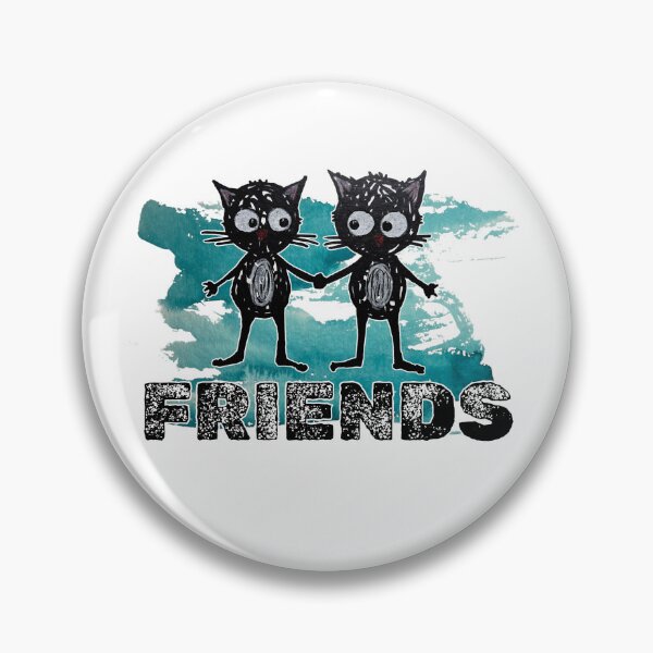 Item preview, Two funny cat friends forever cartoon design designed and sold by LumiSoleil.
