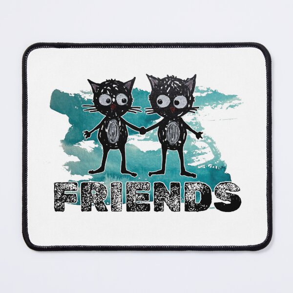 Item preview, Two funny cat friends forever cartoon design designed and sold by LumiSoleil.