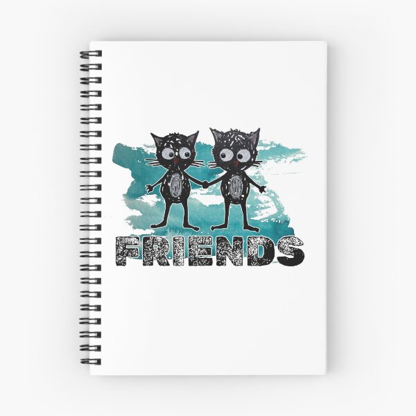 Item preview, Two funny cat friends forever cartoon design designed and sold by LumiSoleil.
