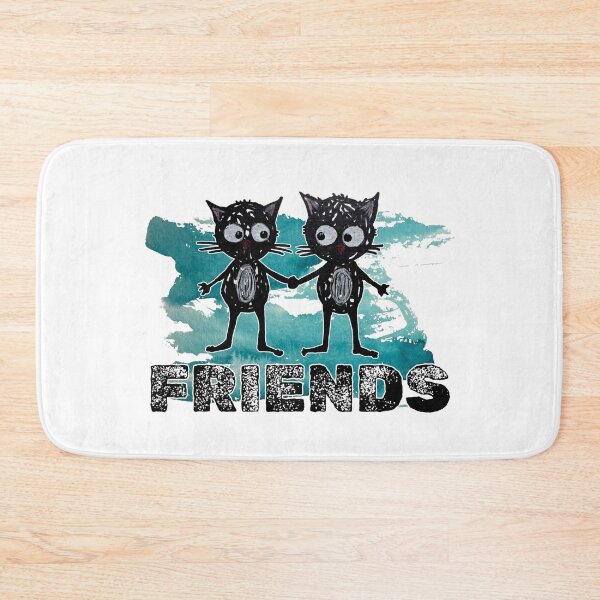 Item preview, Two funny cat friends forever cartoon design designed and sold by LumiSoleil.