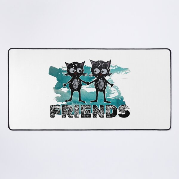 Item preview, Two funny cat friends forever cartoon design designed and sold by LumiSoleil.